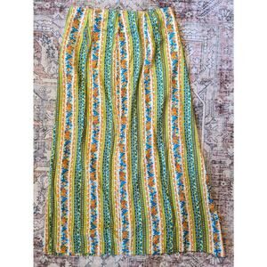 Vintage REAR ENDS Western Boho Tapestry Pencil Midi Skirt Prairie Boho Cottage